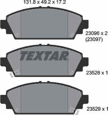Textar 2309601 - Brake Pad Set, disc brake autospares.lv