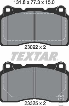 Textar 2309204 - Brake Pad Set, disc brake autospares.lv