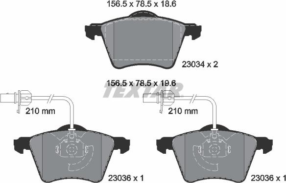 Textar 2303401 - Brake Pad Set, disc brake autospares.lv