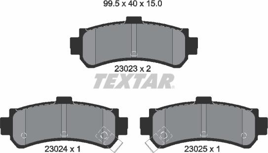 Textar 2302301 - Brake Pad Set, disc brake autospares.lv