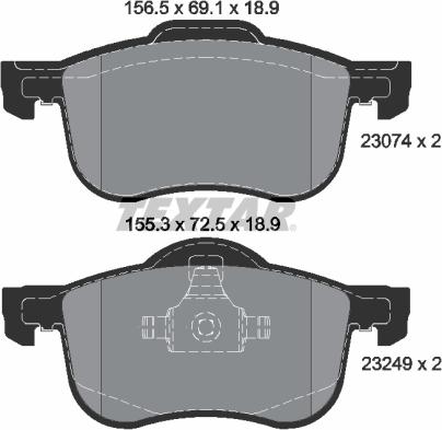 Textar 2307401 - Brake Pad Set, disc brake autospares.lv