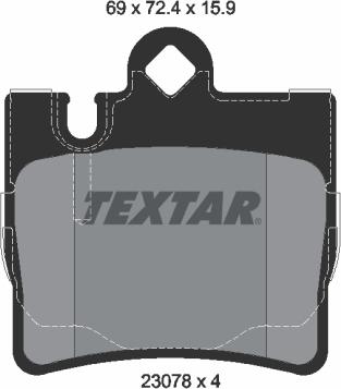 Textar 2307881 - Brake Pad Set, disc brake autospares.lv