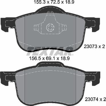 Textar 2307303 - Brake Pad Set, disc brake autospares.lv