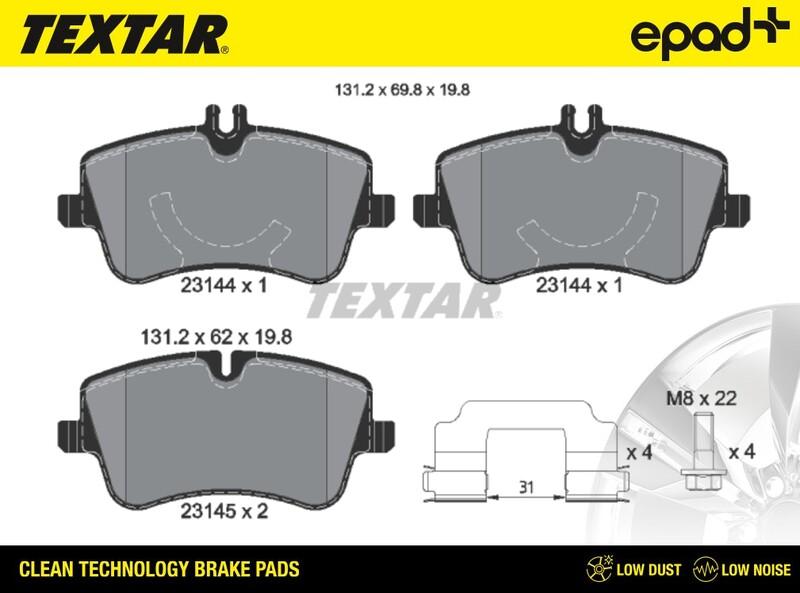 Textar 2314401CP - Brake Pad Set, disc brake autospares.lv