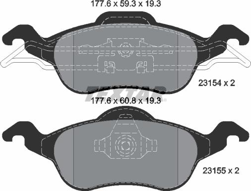 Textar 2315402 - Brake Pad Set, disc brake autospares.lv