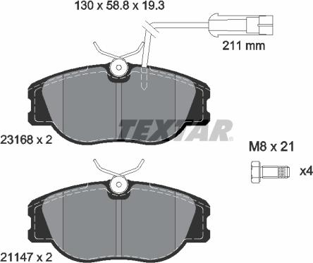 Textar 2316803 - Brake Pad Set, disc brake autospares.lv