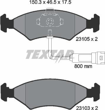 Textar 2310501 - Brake Pad Set, disc brake autospares.lv