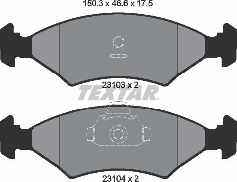 Textar 2310301 - Brake Pad Set, disc brake autospares.lv