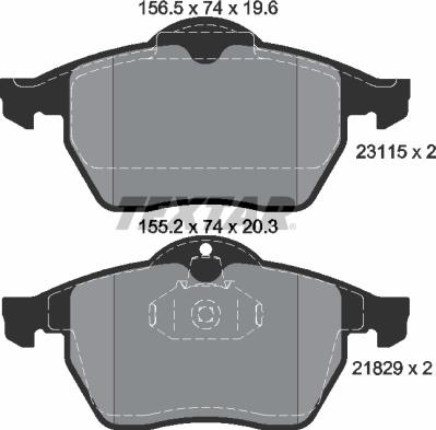 Textar 2311502 - Brake Pad Set, disc brake autospares.lv