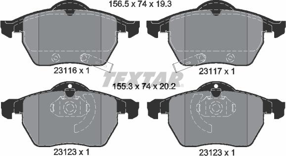 Textar 2311701 - Brake Pad Set, disc brake autospares.lv