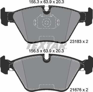 Textar 2318381 - Brake Pad Set, disc brake autospares.lv