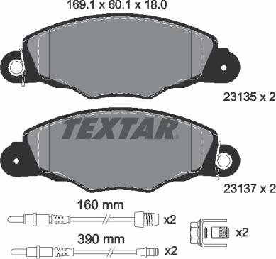 Textar 2313503 - Brake Pad Set, disc brake autospares.lv