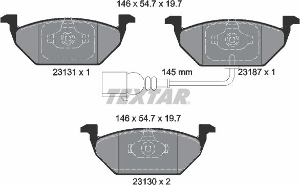 Textar 89005400 - Brake Set, disc brakes autospares.lv