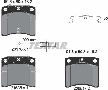 Textar 2317602 - Brake Pad Set, disc brake autospares.lv