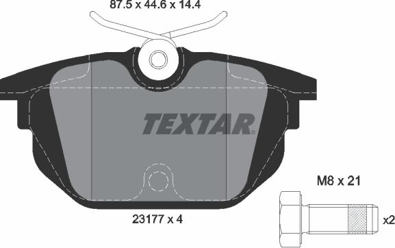 Textar 2317703 - Brake Pad Set, disc brake autospares.lv