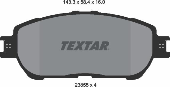 Textar 2385501 - Brake Pad Set, disc brake autospares.lv