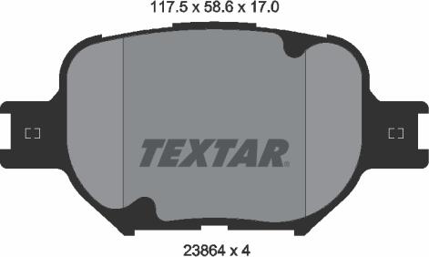 Textar 2386401 - Brake Pad Set, disc brake autospares.lv