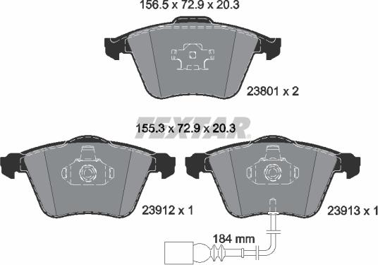 Textar 2380101 - Brake Pad Set, disc brake autospares.lv