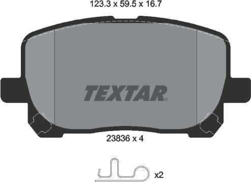 Textar 2383601 - Brake Pad Set, disc brake autospares.lv