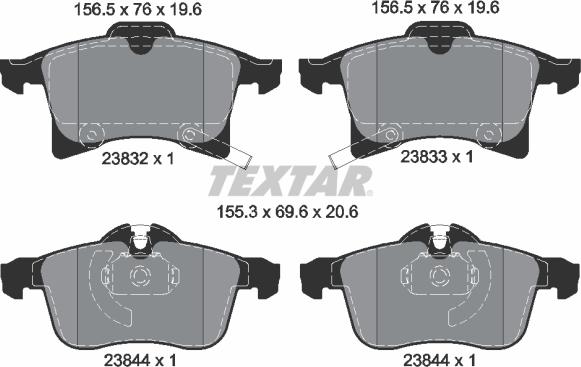 Textar 89008100 - Brake Set, disc brakes autospares.lv