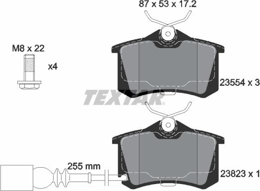 Textar 89016600 - Brake Set, disc brakes autospares.lv