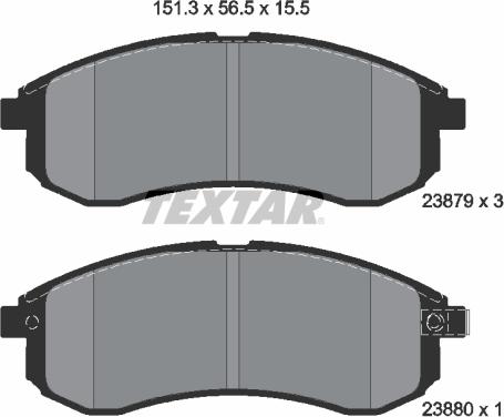 Textar 2387902 - Brake Pad Set, disc brake autospares.lv