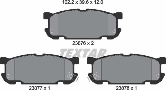 Textar 2387601 - Brake Pad Set, disc brake autospares.lv