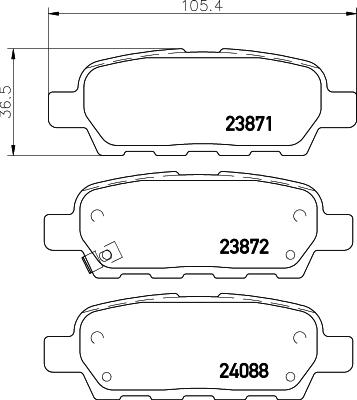 Textar 2387103 - Brake Pad Set, disc brake autospares.lv