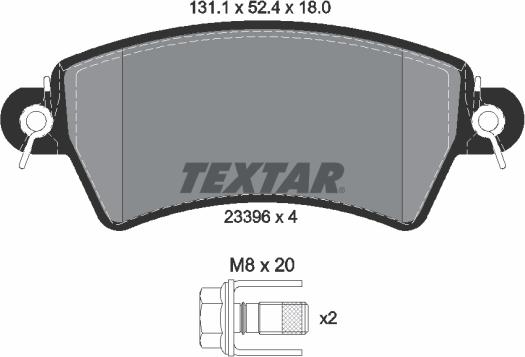 Textar 2339602 - Brake Pad Set, disc brake autospares.lv