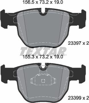 Textar 2339703 - Brake Pad Set, disc brake autospares.lv