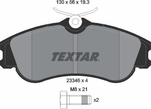 Textar 2334602 - Brake Pad Set, disc brake autospares.lv