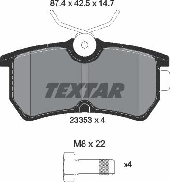 Textar 2335301 - Brake Pad Set, disc brake autospares.lv