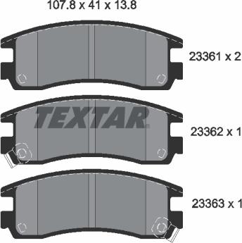 Textar 2336101 - Brake Pad Set, disc brake autospares.lv