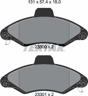 Textar 2330002 - Brake Pad Set, disc brake autospares.lv