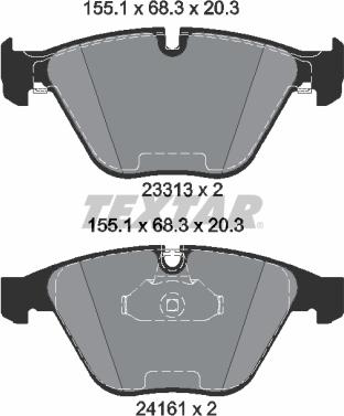 Textar 2331303 - Brake Pad Set, disc brake autospares.lv