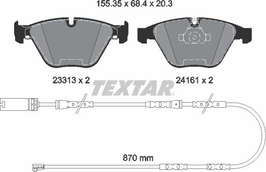 Textar 2331307 - Brake Pad Set, disc brake autospares.lv