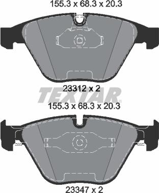 Textar 2331281 - Brake Pad Set, disc brake autospares.lv