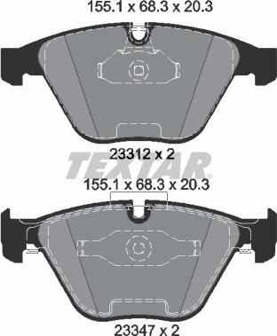 Textar 2331207 - Brake Pad Set, disc brake autospares.lv