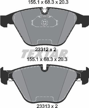 Textar 2331282 - Brake Pad Set, disc brake autospares.lv