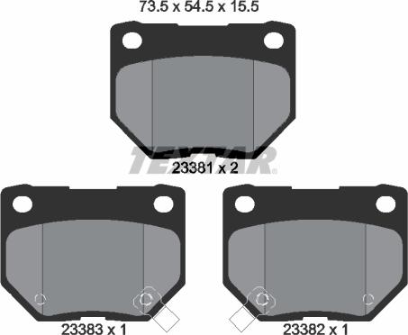 Textar 2338101 - Brake Pad Set, disc brake autospares.lv