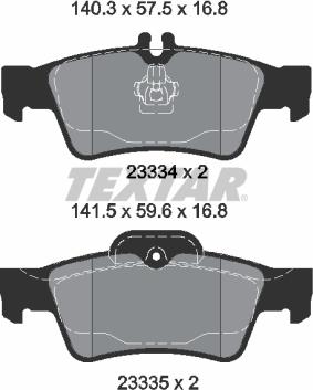 Textar 2333403 - Brake Pad Set, disc brake autospares.lv