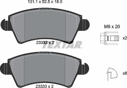 Textar 2333201 - Brake Pad Set, disc brake autospares.lv