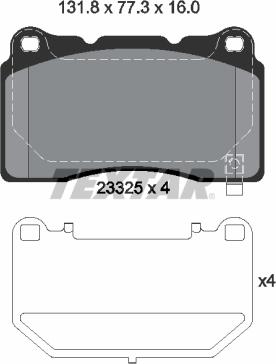 Textar 2332502 - Brake Pad Set, disc brake autospares.lv