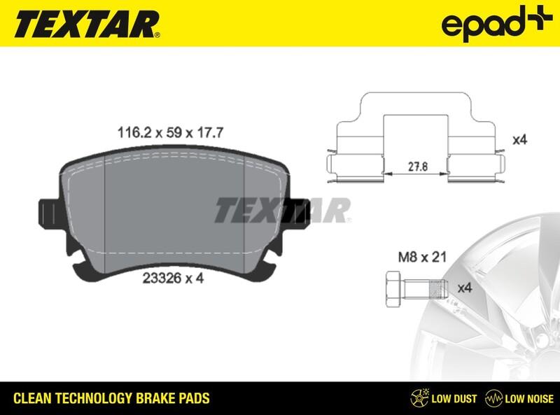 Textar 2332601CP - Brake Pad Set, disc brake autospares.lv