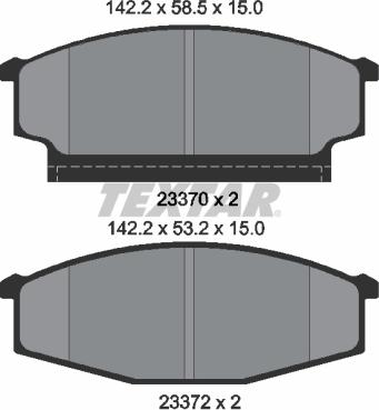 Textar 2337001 - Brake Pad Set, disc brake autospares.lv