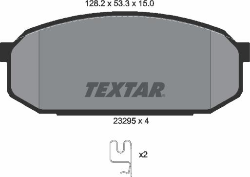 Textar 2329501 - Brake Pad Set, disc brake autospares.lv