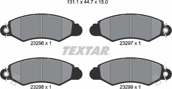 Textar 2329601 - Brake Pad Set, disc brake autospares.lv