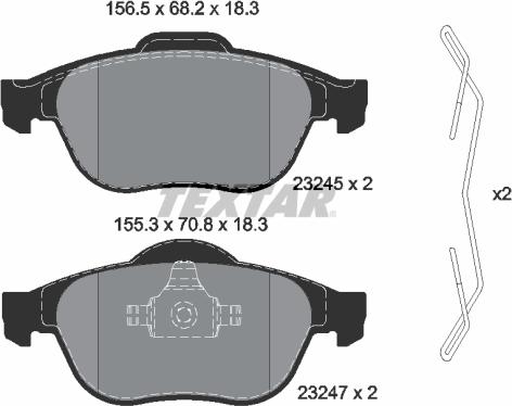 Textar 2324502 - Brake Pad Set, disc brake autospares.lv