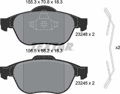 Textar 2324802 - Brake Pad Set, disc brake autospares.lv