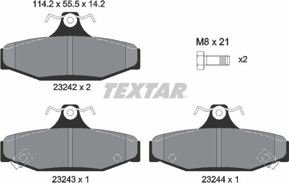 Textar 2324201 - Brake Pad Set, disc brake autospares.lv